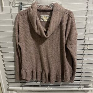 Anthropologie Dusty Rose Cowl Neck Sweater